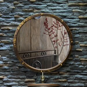 Vintage Decorative Wall Mirror Free Shipping Round Large Wall Mirror Makeup Aesthetic Cosmetic Espejo Bedroom Decoration 1