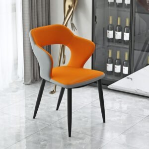 Modern Nordic Dining Chairs Lounge Living Room Leather Makeup Dining Chair Decorative Armchair Sillas De Comedor Furnitures 1