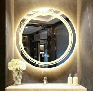 24 Inch LED Bathroom Vanity Round Mirror Dimmable,Anti-Fog Circle Wall Mounted Mirror,Makeup Mirror with Lights 1