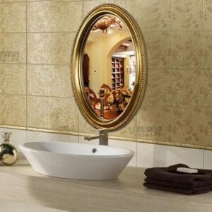 Vintage Makeup Mirror Wall Round Oval Hallway Bathroom Home Decoration Accessories Luxury Para El Hogar Living Room Decoration 1