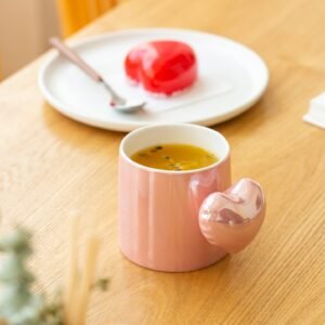 Nordic Cermamic Cup Coffee Mug Heart Handrip design Coffee Cup Korean Style Cup Couple Cup Gift 300ml 1