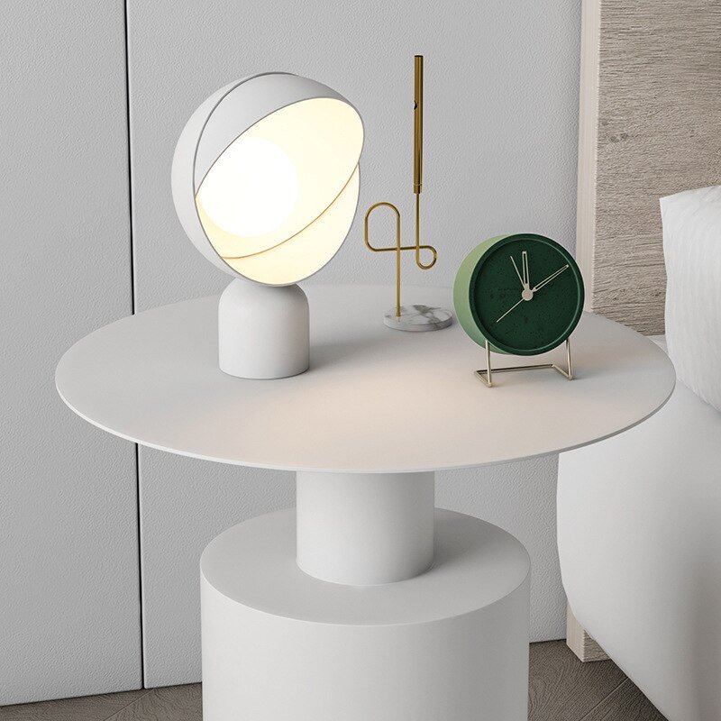 FULLOVE Nordic Style Bedside Tables Modern Minimalist Bedroom Round Creative Cupboard Light Luxury Iron Small Desk Dropshipping 5