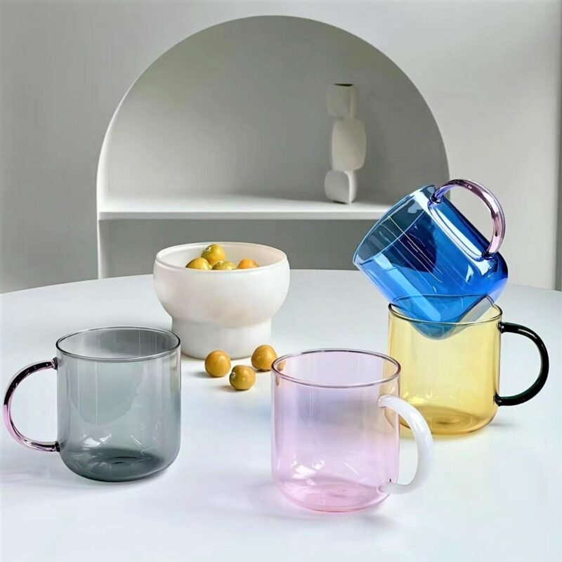 Borosilicate Mug Glass Mug Heat-resistant Glass Cup Drinkware Tea Juice Milk Cup Coffee Mug Home Water Glasses Glass Coffee Cup 2