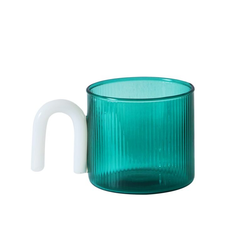 Colorful Handle Ripple Coffee Cup Heat resistance Glass Mug Milk Tea Office Cups Drinkware Birthday Gift coffee mugs 6