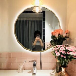 European Kawaii Makeup Luxury Makeup Home Design Dressing Table Wall Decor Bathroom Espejos Decorativos Pink Home Decor Gift 1