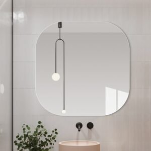 Big Aesthetic Decorative Mirror Wall Bathroom Round Bedroom Decorative Mirror Shower Makeup Decoration Maison Room Decor 1