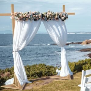 10 feet x 10 feet Garden Wooden Wedding Ceremony Arch Backdrop Frame Stand Flower Archway Stand for Party, Bridal Shower, Patio 1
