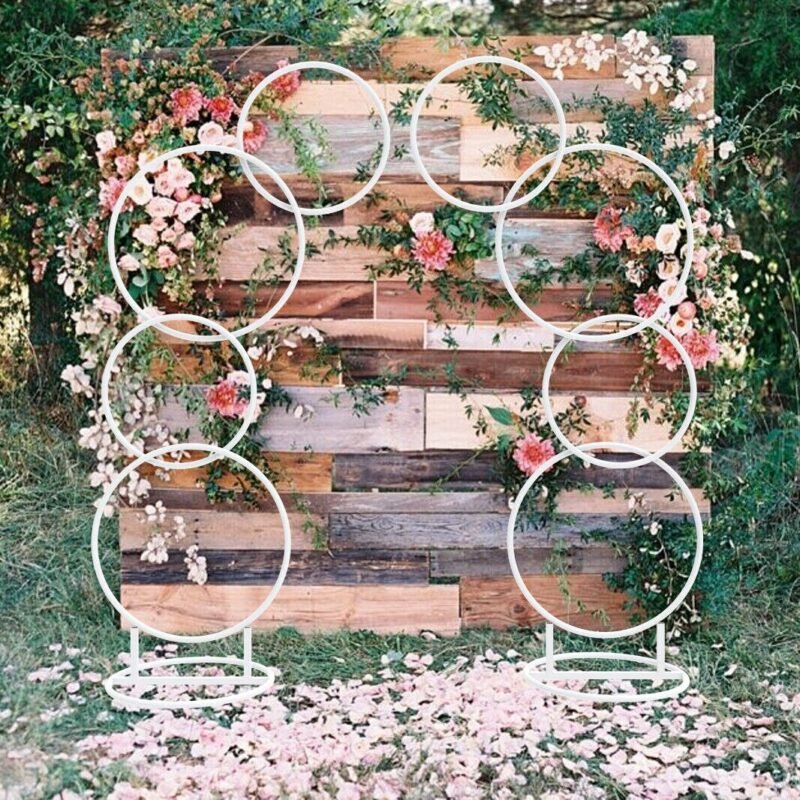 Wedding Flower Display Frame Round Arch White Metal Circle Backdrop Stand Party Wedding Ceremony 3