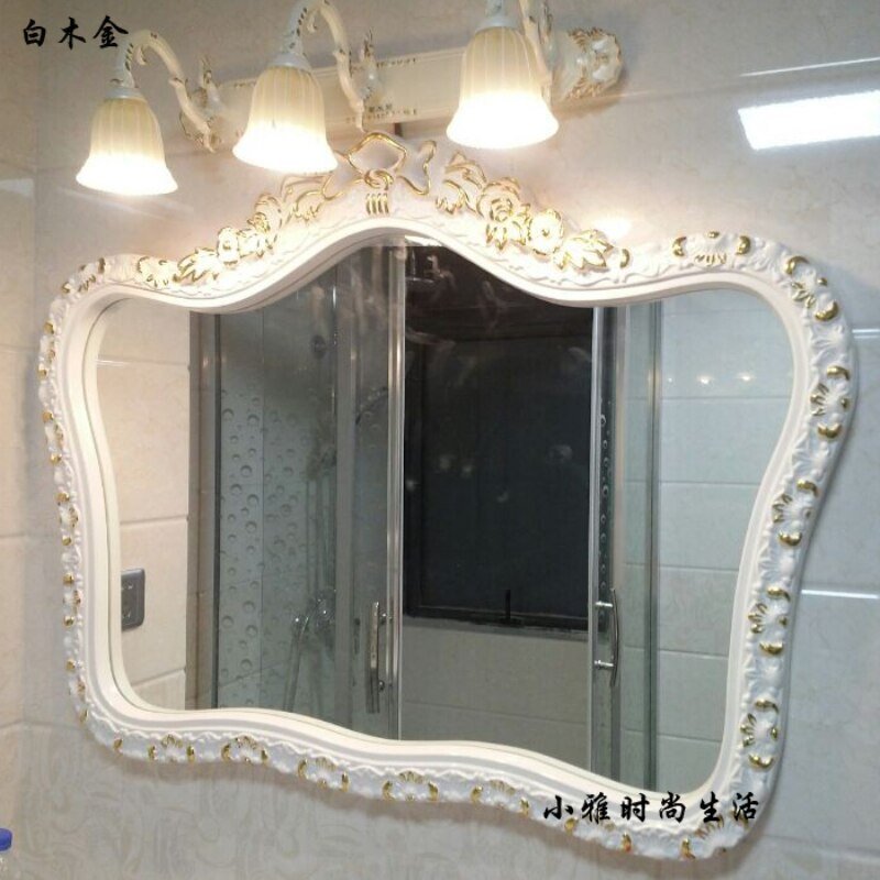 Large Decorative Mirror Nordic Bathroom Hanging Long Gold Vintage Decorative Mirror Cosmetic Miroir Coiffeur Home Decoration 3