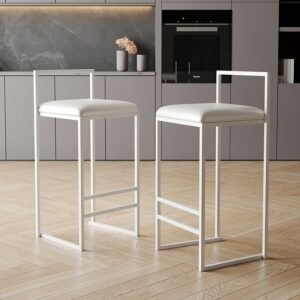 Metal Beach Kitchen Dining Chairs Designer White Makeup Dining Chairs Fashionable High Sillas Comedor Coffee Furniture HY50DC 1