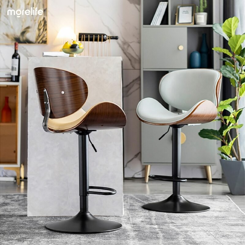 Lift bar chair Front desk bar chair Coffee chair Hotel chair Home swivel chair Back modern simple light luxury high stool 3