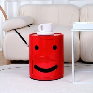 MOMO Nordic Children's Bedside Table Simple Modern Round Locker Bedroom Creative Personality Smiling Face Storage Cabinet 1
