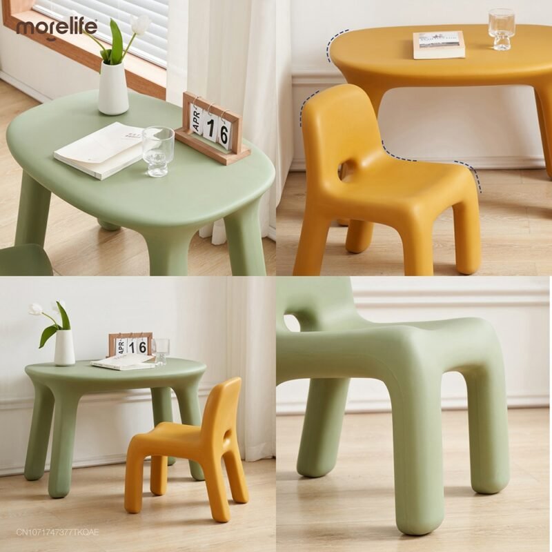 Nordic Plastics Stools Small Benches Kindergartens Baby Writing Tables Chairs Small Stools Low Stools Household Back Chairs 6