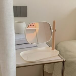 Light Round Makeup Mirror Desk Bedroom Flexible Accessories Enfeites Vintage Para Casa Decoracao Espejos Con Luces Room Decor 1