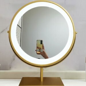 Table Decorative Mirror Nordic Led Light Vanity Flexible Round Desk Smart Decorative Mirror Bedroom Espelhos Room Decoration 1