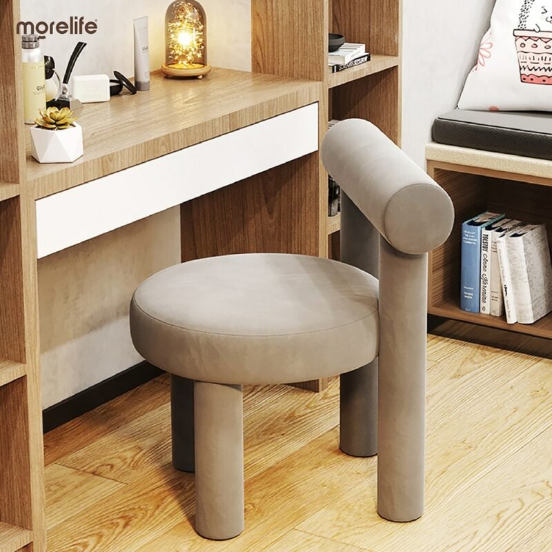 Nordic dresser chair Dining chair simple technology cloth back stool makeup chair net celebrity desk computer chair 3