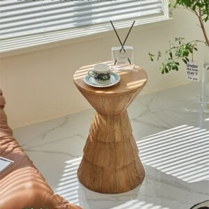 MOMO Nordic Art Retro Coffee Table Designer Simple Living Room Sofa Side table Wabi Sabi Style Homestay Round Table 1