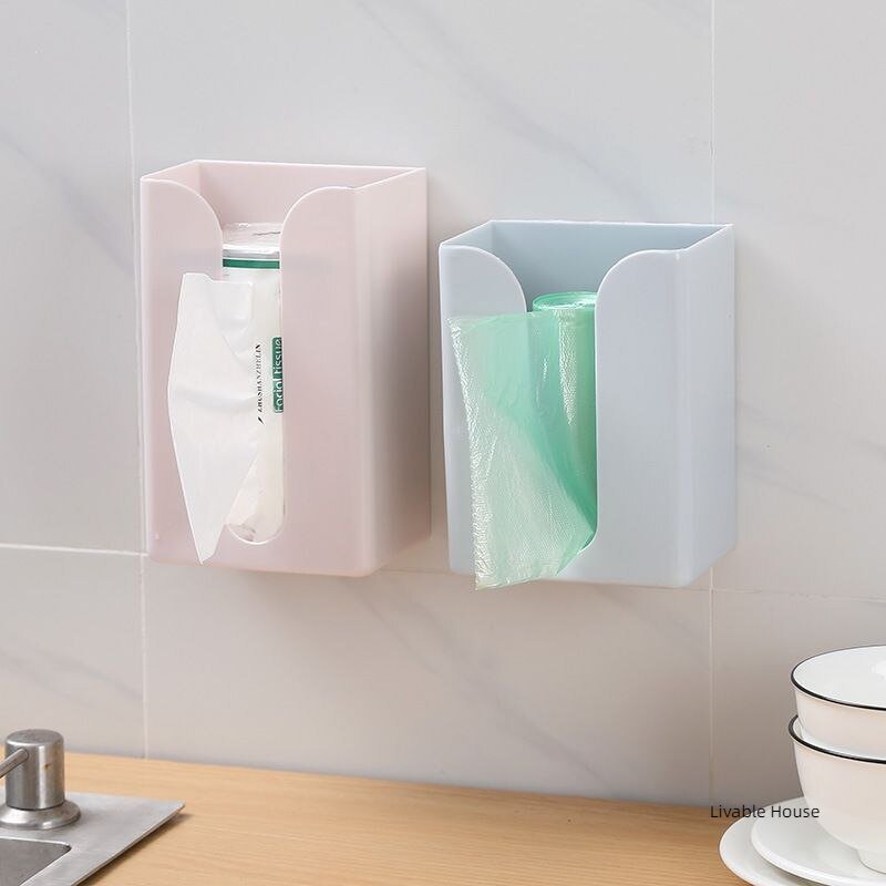 Wall-mounted tissue holder on the wall of the paper drawer Creative simple plastic multifunctional toilet tissue box 4