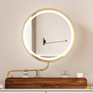 Irregular Shape Touch Switch Mirror Tempered Glass Makeup Gold Jewelry Cabinet Mirror Trays Decorative Gift Espejos Smart Mirror 1
