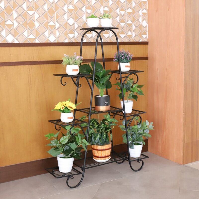 9 Tier Plant Stands Indoor Metal Plant Shelf Stand Outdoor Multilayer Potted Planters Display Rack Patio Garden 2