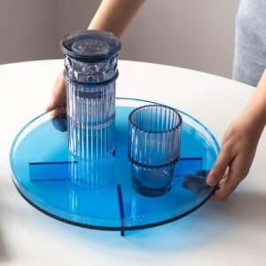 Ins Nordic Acrylic Round Tray Household Living Room Water Cup Storage Coffee Tea Dessert Storage Tray 1