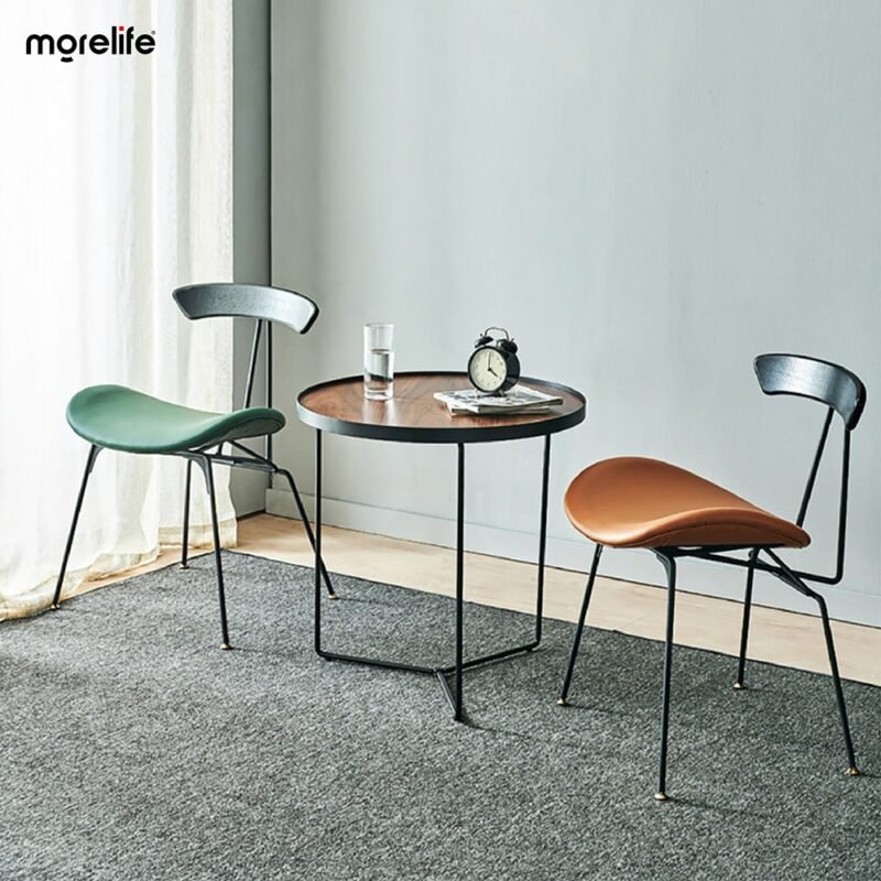 Nordic iron art Dining chair Coffee chair hotel chair industrial style chair light luxury simple single chair makeup stool chair 2
