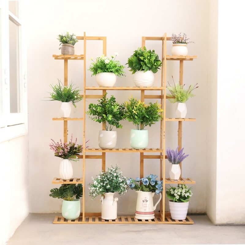 Extra Large Bamboo Plant Stand for Indoor Plants 9 Tier Organizer Living Room 4