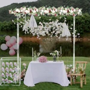 Pergola Square Metal Wreath Arch Backdrop Stand Wedding Events Outdoors Wedding Metal Backdrop Stand 1