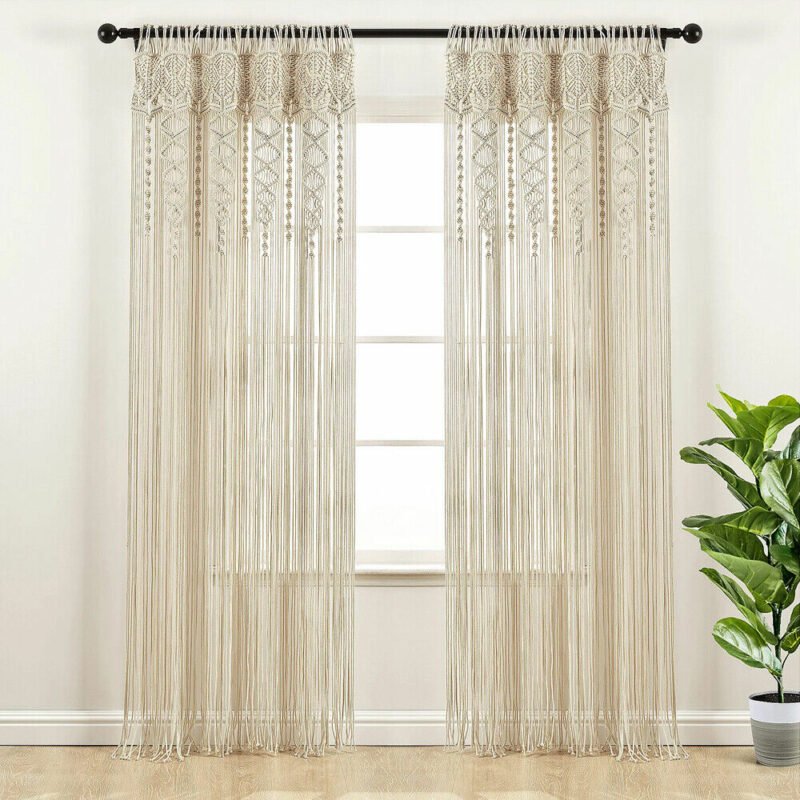 35 x 71 inch Handmade Woven Doorway Macrame Curtain Door String Decor Wall Hanging Window Curtain Divider for Home Wedding 1