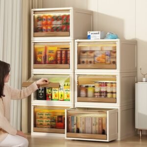 FULLOVE Multi-layer Storage Cabinet For Household Snack Toys Plastic Transparent Drawer Storage Box Rangement Rangement Kawaii 1