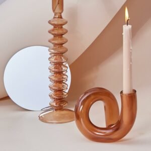 Colored Glass Vase Candle Holders Design for Wedding Centerpieces Home Decoration Table Candlestick Holder 1