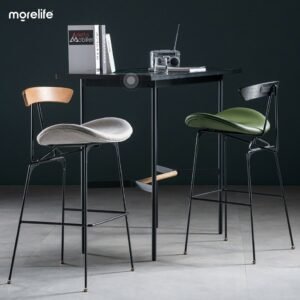 Nordic iron bar chair bar stool high chair modern simple backrest American light luxury industrial style bar chair dining chair 1
