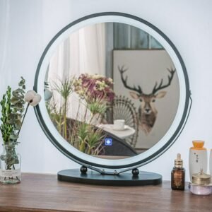 Makeup Led Decorative Mirrors Living Room Flexible Round Decorative Mirrors Desk Standing Specchio Home Decoration Luxury 1