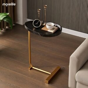 Simple Modern Side Table Sofa Corner Table Bedside Reading Oval Coffee Table Tea Solid Wood Counter Top Living room furniture 1