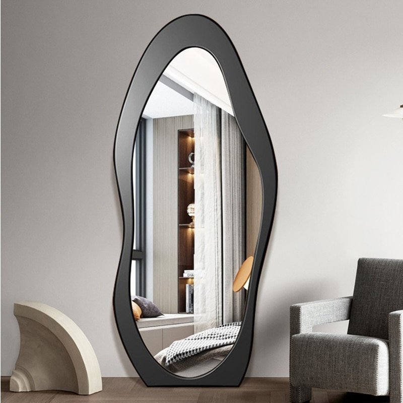 Nordic Full Body Decorative Wall Mirrors Vanity Floor Shower Irregular Mirror Aesthetic Room Decor Deco Salon Nursery Room Decor 1