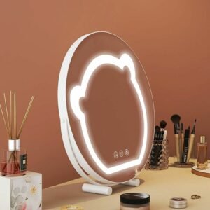 Standing Bedroom Decorative Mirror Round Light Makeup Decorative Mirror Dressing Table Espelho Decoration Living Room YY50DM 1