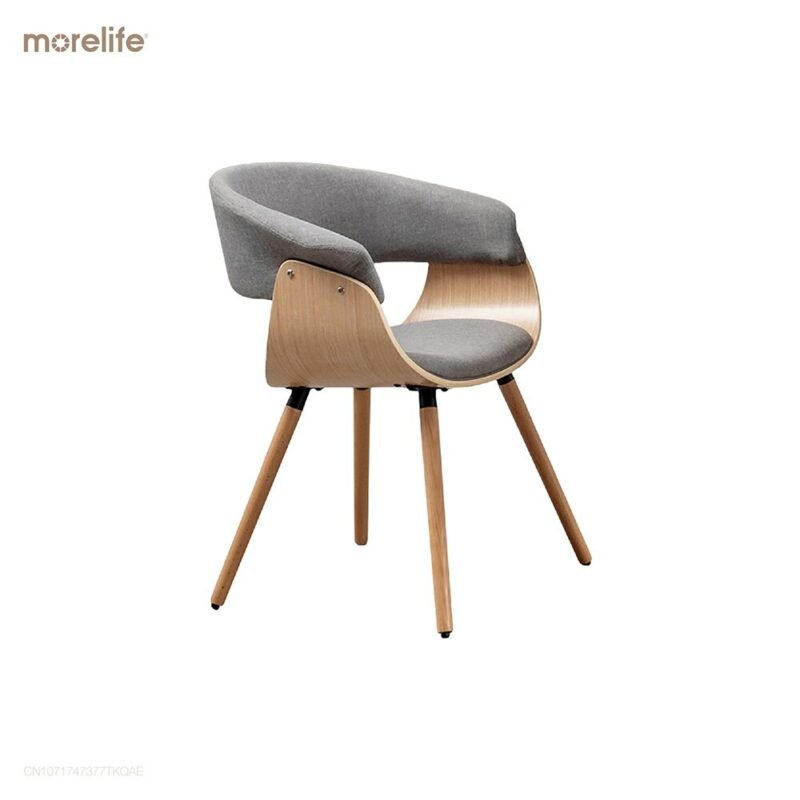 Minimal dining chair Household solid wood modern simple Nordic restaurant chair Hotel chair Designer balcony leisure chair 6