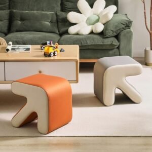 Household Shoes Changing Chair Light And Creative Sofa Small Bench Low Stool Kawaii Furniture Pouf Chaise Walnut Seat Comfortabl 1