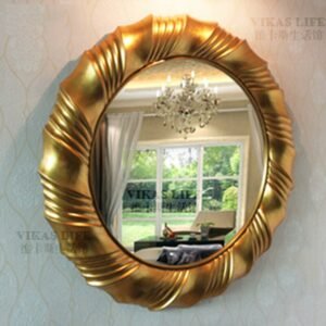 Round Makeup Mirror Gold Bathroom Living Room Aesthetic Vaniti Mirror Luxury Salon Decoraciones Espejo Redondo Home Decoration 1
