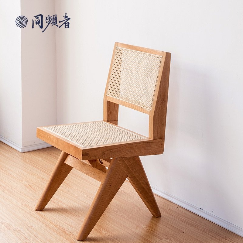 Nordic Solid Wood Rattan Chair Simple With Armrest Dining Chair Home Chandigarh Medieval Style Furniture Dropshippping 1