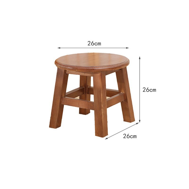 MOMO Solid Wood Small Stool Home Low Stool Coffee Table Stool Children's Footstool Square Stool Bench Stool Change Shoe Stool 5