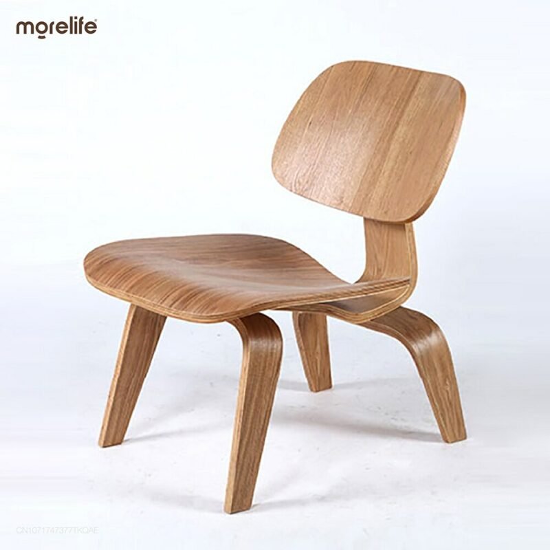 Nordic vintage coffee chair hotel chair plywood leisure armchair kitchen chair simple back chair modern solid wood leisure 1