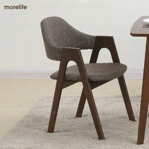 Nordic solid wood dining chair light luxury back chair coffee chair bedroom simple home desk chair balcony leisure chair 1