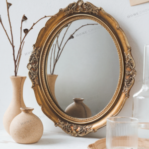 European Classical Wall Mirror Carved Home Retro Wall Mounted Mirror Elegant Makeup Bathroom Wandspiegel Hallway Mirror Gift 1