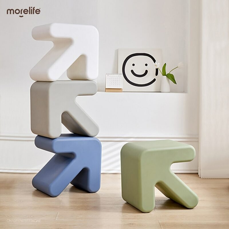 Household Plastic Small Stools Combination Sofas Shoe Changing Stools Modern Living Room Coffee Table Chairs Arrow Low Stools 4