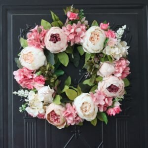 Artificial Peony Wreath Garland Rattan Home Decor Wedding Wreath Flower Home Door Decoration Wedding Centerpieces for Tables 1