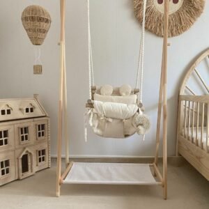 FULLOVE INS Style Korean Infant Home Indoor  Baby Small Basket to Swing Cloth Rocking Children's Hanging Chair 2023 New Extreme 1