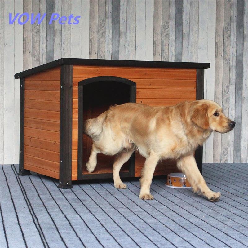 Solid Wooden Dog House Waterproof Outdoor Kennel Cage Large Breed Dogs Dog House Samoyeds Kennel Package Mail Sent Door Curtain 1