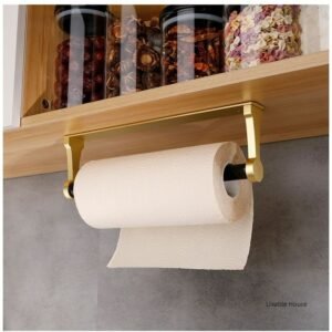 Space aluminum black gold square cabinet, kitchen tissue holder, toilet roll holder, non perforated toilet paper holder 1