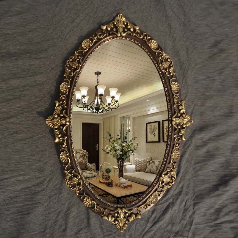 Retro European Decorative Dressing Mirror Large Elegant Mirror Toilet Makeup Bedroom Wohnzimmer Deko Decor Wall Mirror Gift 2